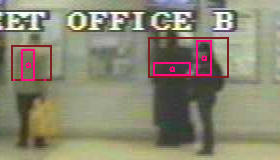 Detected heads in video image